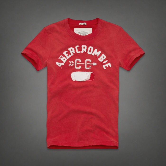 Abercrombie Fitch Hombres De Cuello Redondo Corto Remera AF5227